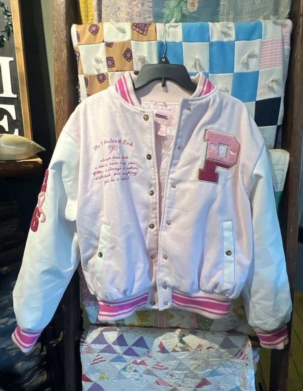 Victoria's Secret PINK x LoveShackFancy Varsity Jacket Size M